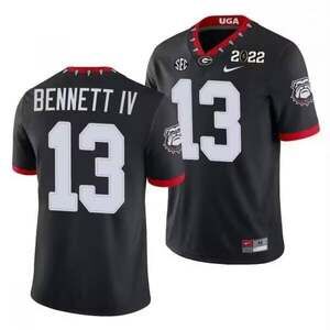 Stetson Bennett Georgia Bulldogs #13 Mascot 100th Anniversary Nike Jersey  Black